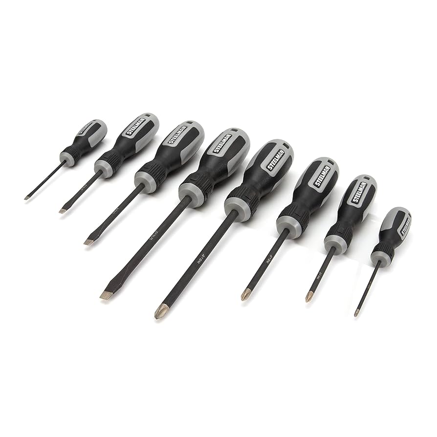 Steelman 8-Piece Diamond Tip Screwdriver Set, Variety of